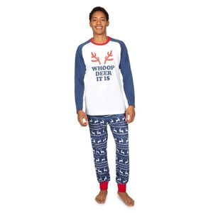 MEN'S WHOOP DEER IT IS PAJAMA TOP, Tipsy Elves, size medium, NWT, top only